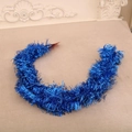 Blue 180cm metallic Christmas tinsel garland with snowflake sequins for holiday tree decor - Plain Style / Blue