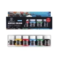 Acrylic paint set with 6 vibrant colors in 25ml bottles for versatile art surfaces - 6-Color Acrylic Paint