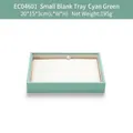 Rectangular teal PU leather jewelry display tray with beige lining 20x15x3cm size - Mint Green Small Double-sided Flat Tray
