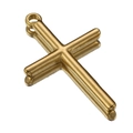 Gepolijste gouden roestvrijstalen kruishanger voor kettingen met ring op witte ondergrond - 5 Stuks/Verpakking / Goud