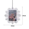 Transparenter Schneeflocken-Weihnachtsanhänger mit Fotofach und silberner Kordel - Schneeflocke Weihnachtsschmuck Doppelseitig - Großes Quadrat