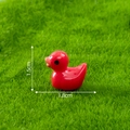 Miniature red resin duck figurine for decor, size 1.8cm long and 1.5cm high - Red