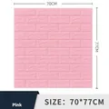 Sticker mural 3D brique rose auto-adhésif, mousse PE imperméable de taille 70x77cm - Standard 3mm 70*77cm / Motif Brique Rose Clair