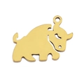 Golden stainless steel bull pendant for DIY jewelry making with polished finish - Cow / Gold