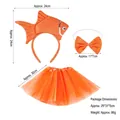 Orange fish headband with matching bow tie and tutu skirt for kids costumes - Orange Goldfish Headband + Bow Tie + Tutu Set