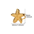 Detailansicht des goldenen Seestern-Rings mit 26mm Größenangaben für Meeresstil - Gold Großer Seestern Ring (G88JZ6739)