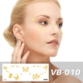 VB-010 Metallic gold butterfly and heart face tattoo stickers for music festivals - Hearts and Vines (VB-010)