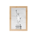 Natural wood photo frame in light finish featuring a black and white art print - Bamboo Grain Color / 3.5 X 5 Inches (8.9 X 12.7 Cm)