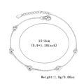 Bracciale in argento sterling S925 con cinque pietre di zircone tondo lucido - Bracciale (15+3cm)