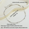 Collana a catena a maglie in rame placcato rodio argento con chiusura aragosta - Catena Graffetta Argento 45cm (NE2373-B)
