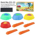 8-piece rainbow river stones set with 4 round and 4 long stepping stones for kids balance - 4 Stones + 4 Long Balancing Beams (Light-up Version)(211-11)
