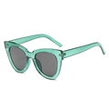 Vintage cat-eye sunglasses with transparent green frames and dark grey lenses for women - Transparent Green Frame Black Grey Lenses