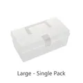 Large transparent plastic storage box with handle and buckle lid, 23x11.5x9.5cm size - Large