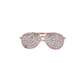 Rose gold sunglasses brooch with sparkling crystal rhinestones on white background - Rose Gold Sunglasses