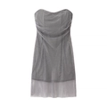Chic silver rhinestone mesh tube dress for women with black lining and slim fit - S / Silver