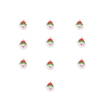 Detail view of ten enamel Santa Claus charms in red and green for DIY jewelry making - Santa Claus Style (7#)