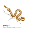 Exquisite 18K gold-plated stainless steel snake pendant with sparkling white rhinestones - Gold Snake Pendant