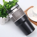 Matte black stainless steel insulated tumbler with lid and straw, BPA free 30oz cup - 600ml / Black (Straight Style)