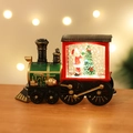 Close-up of vintage Christmas water globe train with Santa Claus and glittery snow - Standard Painted Kids Train (Battery Included)