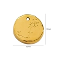 Scorpio zodiac sign engraved 14k gold plated titanium 10mm round pendant accessory - Scorpio