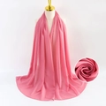Pink pearl chiffon hijab scarf for women showing elegant drape and light fabric texture - Pink