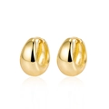 Poliertes Tropfen-Ohrring-Set aus vergoldetem S925 Sterlingsilber mit Glanzeffekt - Glatte Große Goldene Creolen Paar