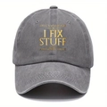 Casquette de baseball unisexe en denim gris délavé avec texte imprimé That's What I Do en or - Taille unique / Gris Lavé
