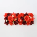 Vibrant red rose floral wall decoration with white hydrangea accents and green leaves - New Red