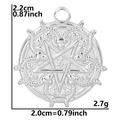 Ciondolo pentacolo con testa di capra in acciaio inossidabile argento con dimensioni 2,2cm - Ciondolo / Color Acciaio