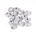 DIY black and white acrylic soccer ball shaped loose beads for jewelry making - 10mm Mesh Soccer