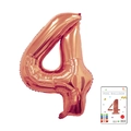 40-inch rose gold number 4 foil balloon with retail card packaging for birthday events - 40-inch Rose Gold 4-piece Cardboard Box