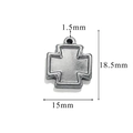 Silver vintage cross pendant in stainless steel with detailed dimensions 18.5x15mm - Style Z2305S31/Silver Classic