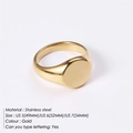 Anillo de sello de acero inoxidable dorado personalizable con parte superior redonda - US 5(49MM) / Dorado
