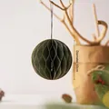 10cm dark green honeycomb paper Christmas ornament with elegant gold edges - Diameter 10cm / Dark Green Origami Christmas Ball