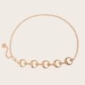 Chaîne de taille céleste dorée avec pendentifs soleil et lune sur fond minimaliste - Lune Couche Simple / Or