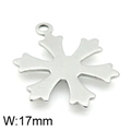 Pendentif flocon de neige en acier inoxydable argenté pour bijoux DIY, largeur 17mm - Couleur Acier (KLJ4791-Z)