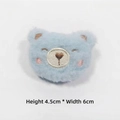 Close-up of a blue plush bear patch showing 4.5cm height and 6cm width dimensions - Blue Bear