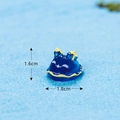 Miniature blue sea slug resin ornament with yellow horns and size 1.6cm by 1.8cm - No. 4 Blue Sea Slug