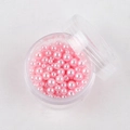 Perle rotonde iridescenti rosa in varie dimensioni in una scatola di plastica trasparente - Rosa