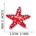 Detail view of starfish embroidery patch with red threads and size markings 5.5cm - Starfish (W12MZ-092-07)