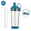 Blue 850ML Tritan Boba cup with wide straw and magnetic handle for easy carrying - 850ml / Lake Blue