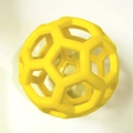 Bright yellow hollow TPR rubber pet ball with hexagonal mesh design for dogs and cats - Yellow Hollow Ball