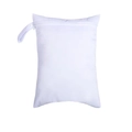 Portable white waterproof diaper storage bag with zipper and hanging strap detail - 15*18cm / White