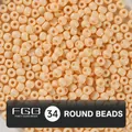 Round 4mm cream beige solid color lacquer glass seed beads for DIY jewelry making - EU 34