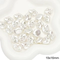 Weiße Barockperlen aus ABS 19x16mm für DIY Schmuckherstellung und Halskettenzubehör - Stil 85 Unregelmäßig 3 19x16mm Weiß 2 Stk./Packung