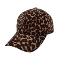Klassieke corduroy baseballpet met luipaardprint en gebogen rand voor zonbescherming buiten - Gele Luipaard