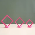Rose red jewelry suspension box set in three sizes with transparent PE film - Rose Red