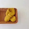 Soft rib-knit winter scarf for babies in bright yellow finish for warmth - Solid Color-Yellow