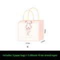 Pink M-sized gift bag with tulip illustration, Blessing text and satin ribbon bow - Flower Intent-Blessing (ZD5002) / Size M (3 Pieces/Pack)