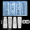 Baroque style silicone nail embossing mold CS-143 for 3D floral manicure designs - CS-143 Baroque C